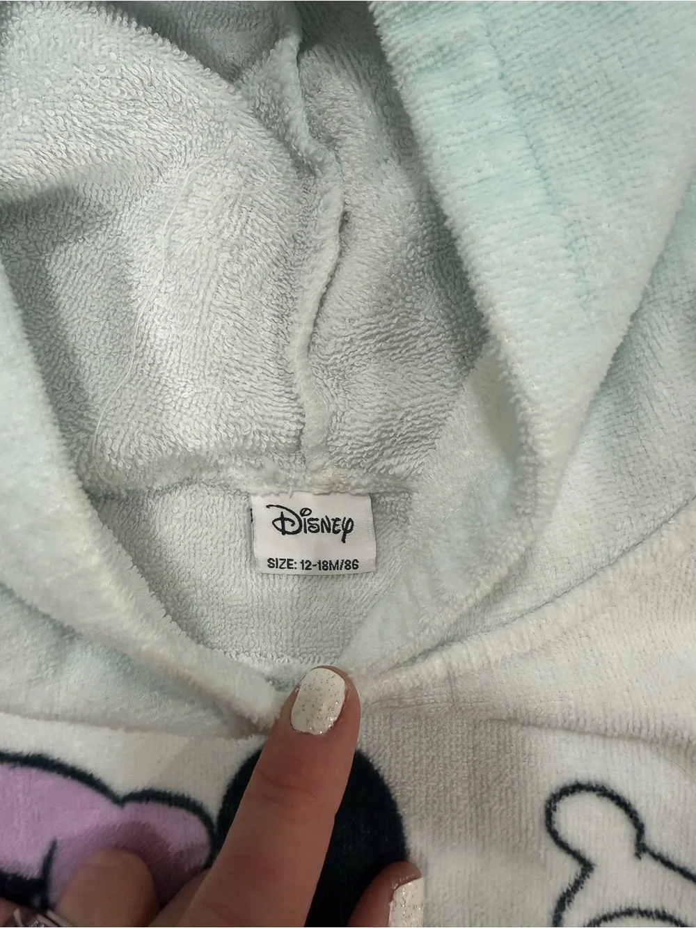 Disney White Hooded Minnie Mermaid Poncho with Pastel Accents